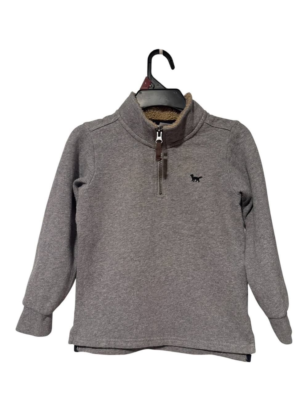Carter's Gray Half-Zip Sherpa Collar Pullover